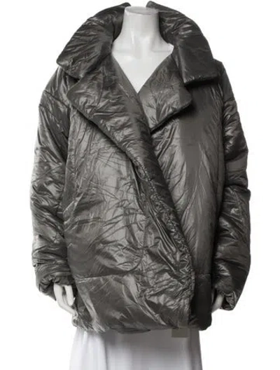 Pre-owned Norma Kamali Nylon Jacket In Gray