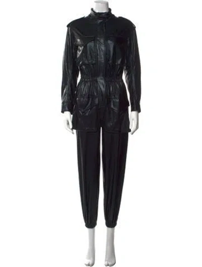 Pre-owned Norma Kamali Nylon Jumpsuit In Black/metallic