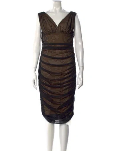 Pre-owned Norma Kamali Nylon Knee-length Dress In Black