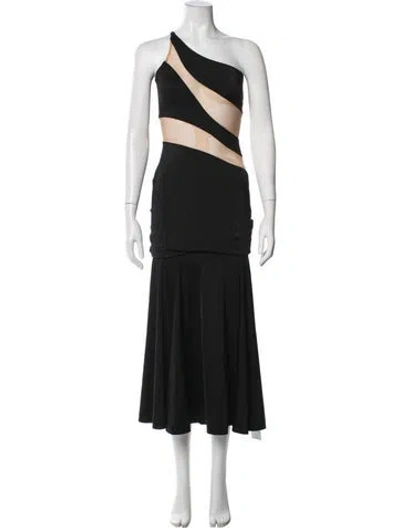 Pre-owned Norma Kamali Nylon Long Dress In Black