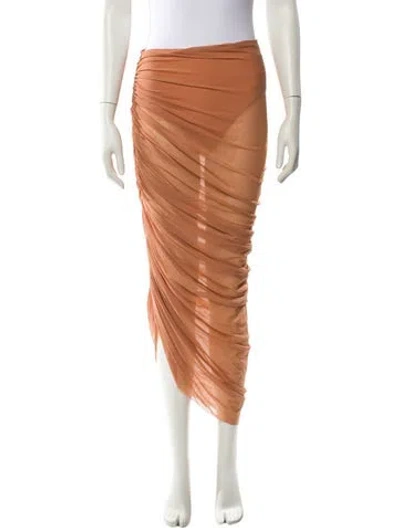 Pre-owned Norma Kamali Nylon Midi Length Skirt In Neutral