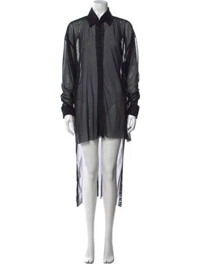 Pre-owned Norma Kamali Nylon Mini Dress In Black