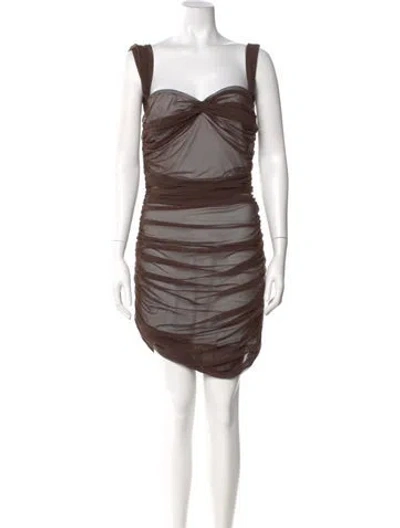 Pre-owned Norma Kamali Nylon Mini Dress W/ Tags In Black