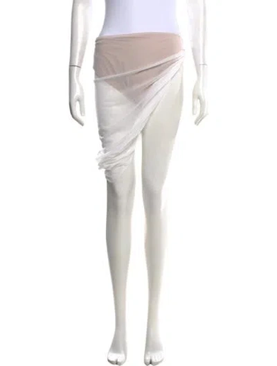 Pre-owned Norma Kamali Nylon Mini Skirt In White