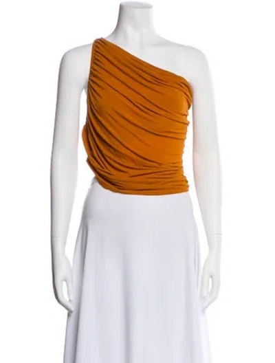 Pre-owned Norma Kamali Nylon One-shoulder Crop Top In Neutral