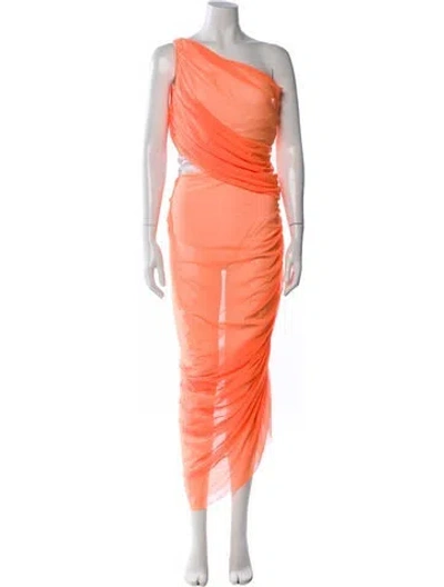 Pre-owned Norma Kamali Nylon Skirt Set W/ Tags In Orange