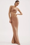 Norma Kamali Obie Bias-cut Satin Maxi Skirt In Brown