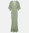 Norma Kamali Obie Cotton-blend Gown In Green