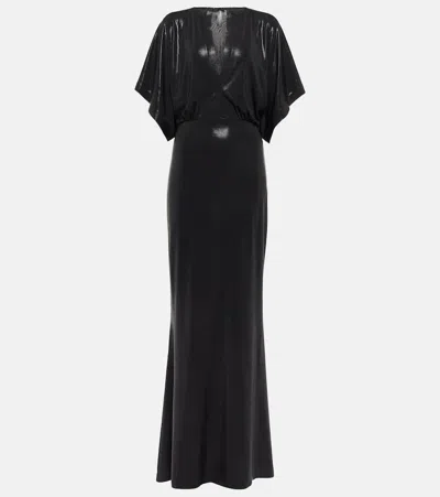 Norma Kamali Obie Fishtail Maxi Dress In Black