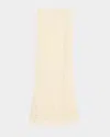 Norma Kamali Obie Stretch Crepe-trimmed Open-knit Cotton-blend Maxi Skirt In Cream
