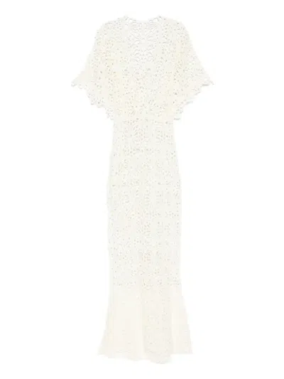 NORMA KAMALI OBIE FLORAL-LACE MAXI DRESS