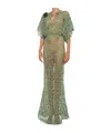 Norma Kamali Obie Cotton-blend Gown In Green