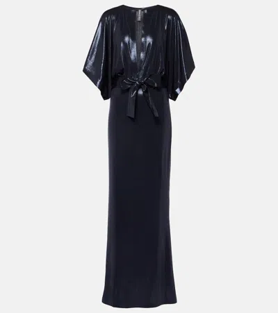 Norma Kamali Column Silhouette Long Length Dress In Blue