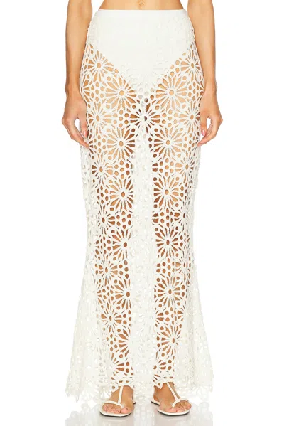 Norma Kamali Obie Long Skirt In Cream