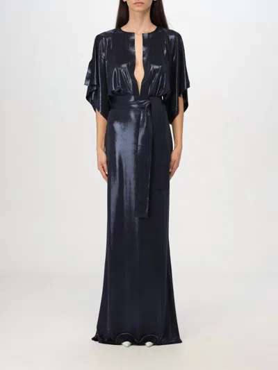Norma Kamali Obie Maxi Gown In True Navy In Blue