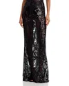 Norma Kamali Obie Sheer Sequin Mesh Maxi Skirt In Black