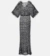 Norma Kamali Obie Open-knit Cotton-blend Maxi Dress