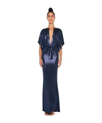 Norma Kamali Column Silhouette Long Length Dress In Blue