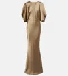Norma Kamali Obie Satin Gown In Multi