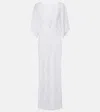 Norma Kamali Obie Semi-sheer Lace Gown In White