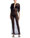 Norma Kamali Obie Semi-sheer Maxi Dress In Black Mesh