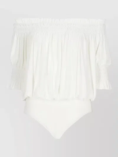 Norma Kamali Off Shoulder Body Top And Pants In White