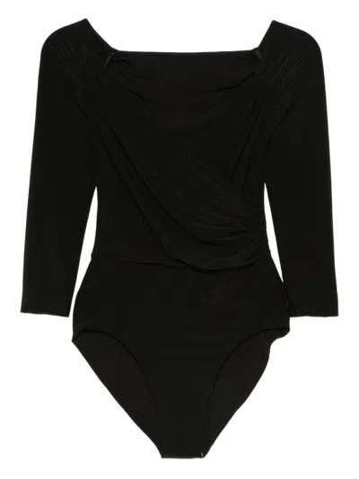 Norma Kamali Off Shoulder Bodysuit In Black