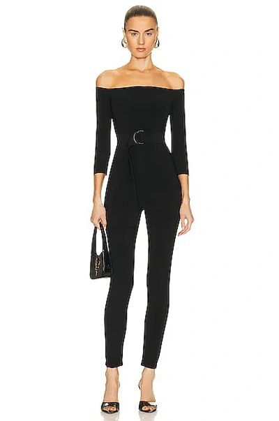 NORMA KAMALI OFF SHOULDER CATSUIT