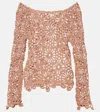 Norma Kamali Off-shoulder-top Aus Einem Baumwollgemisch In Braun