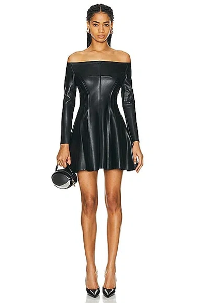 Norma Kamali X Revolve Off Shoulder Grace Mini Dress In Black
