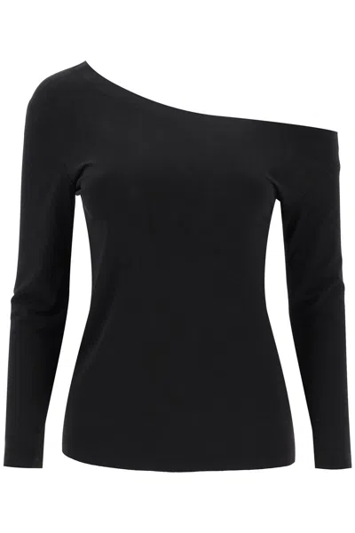 Norma Kamali Black Off-shoulder Top In Tech Fabric Stretch Woman