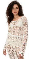 Norma Kamali Off Shoulder Raglan Top Cream In Cream