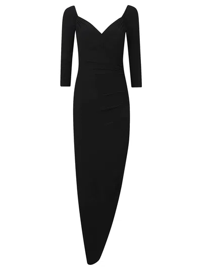 NORMA KAMALI OFF SHOULDER SWEETHEART SIDE DRAPE DRESS