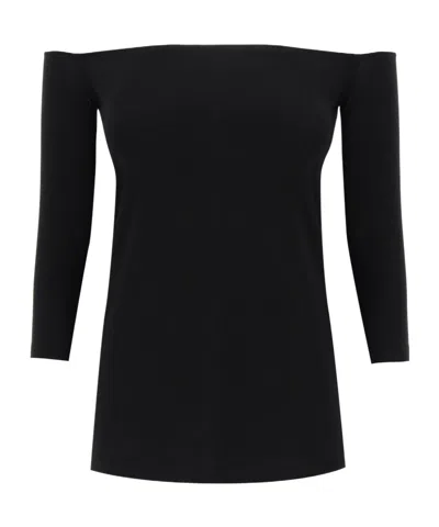 Norma Kamali Off Shoulder Jersey Top In Black