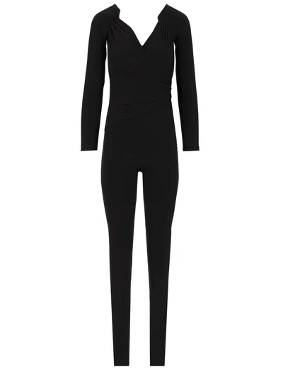 Norma Kamali Jumpsuit With Deep V-neck In Black