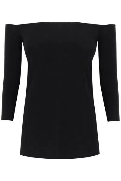 Norma Kamali Off Shoulder Jersey Top In Black