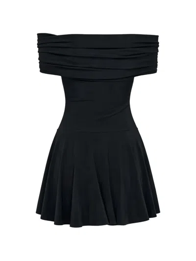 Norma Kamali Off-shoulder Mini Dress In Black