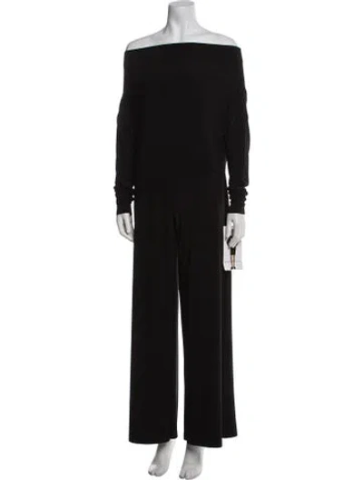Pre-owned Norma Kamali Off-the-shoulder Jumpsuit In Black