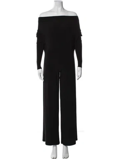 Pre-owned Norma Kamali Off-the-shoulder Jumpsuit In Black