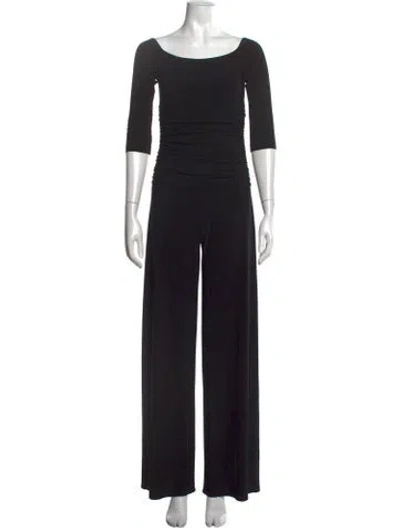Pre-owned Norma Kamali Off-the-shoulder Jumpsuit In Black