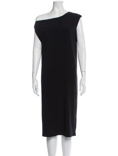 Pre-owned Norma Kamali Off-the-shoulder Knee-length Dress W/ Tags In Black