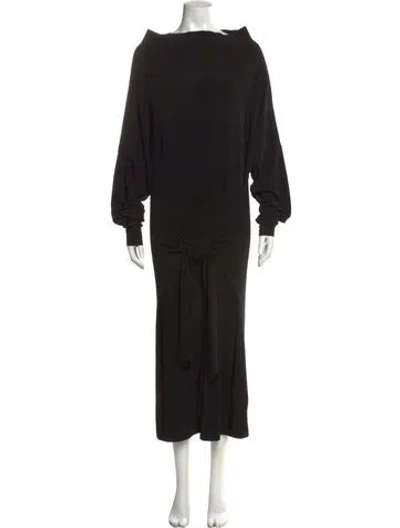 Pre-owned Norma Kamali Off-the-shoulder Long Dress In Black
