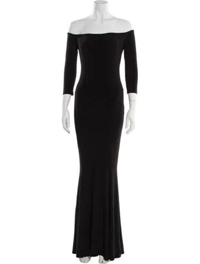 Pre-owned Norma Kamali Off-the-shoulder Long Dress In Black