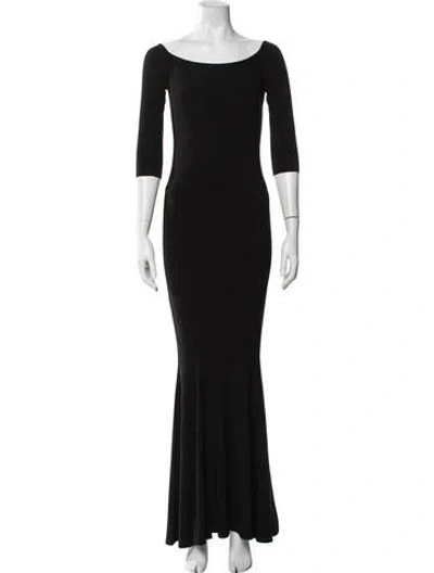 Pre-owned Norma Kamali Off-the-shoulder Long Dress In Black
