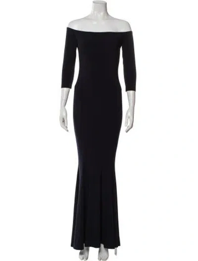 Pre-owned Norma Kamali Off-the-shoulder Long Dress In Blue