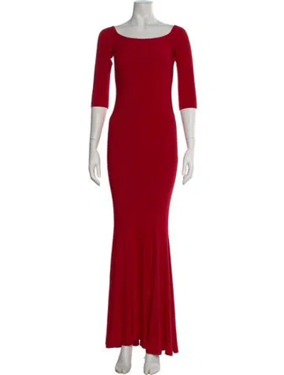 Pre-owned Norma Kamali Off-the-shoulder Long Dress In Red