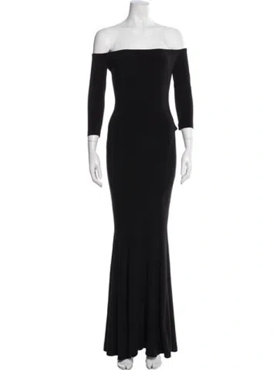 Pre-owned Norma Kamali Off-the-shoulder Long Dress W/ Tags In Black