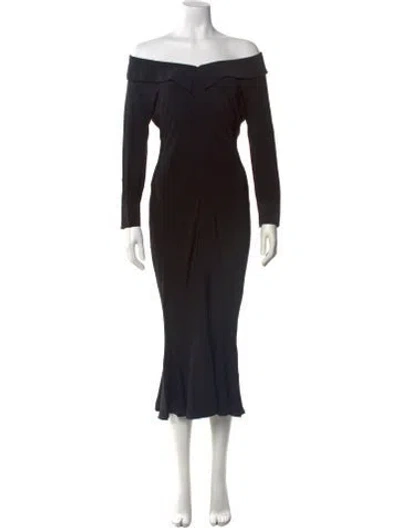 Pre-owned Norma Kamali Off-the-shoulder Long Dress W/ Tags In Black