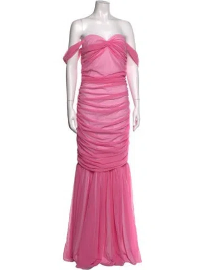 Pre-owned Norma Kamali Off-the-shoulder Long Dress W/ Tags In Pink