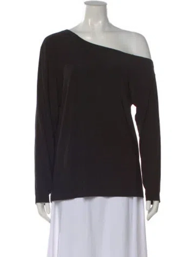 Pre-owned Norma Kamali Off-the-shoulder Long Sleeve Top In Multi